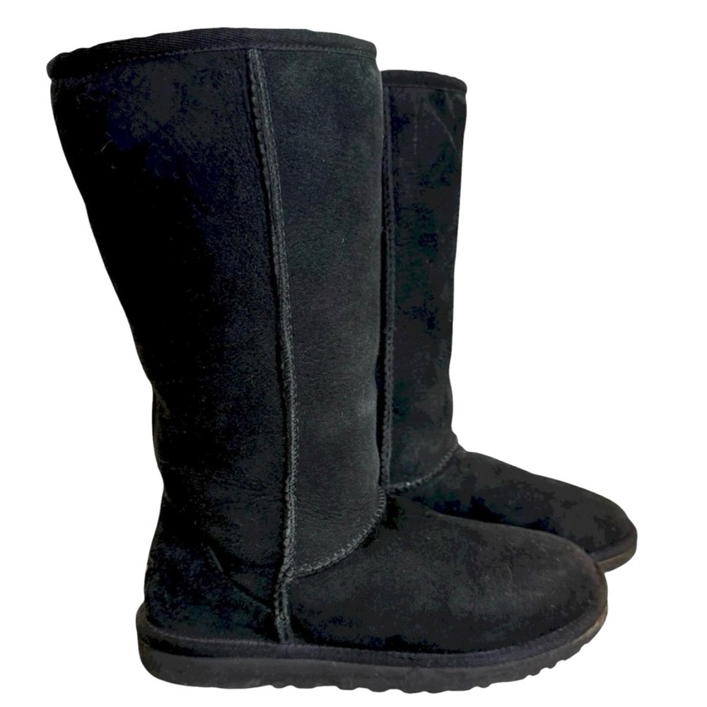 UGG Black Tall Boots Size 5 - Picture 2 of 9